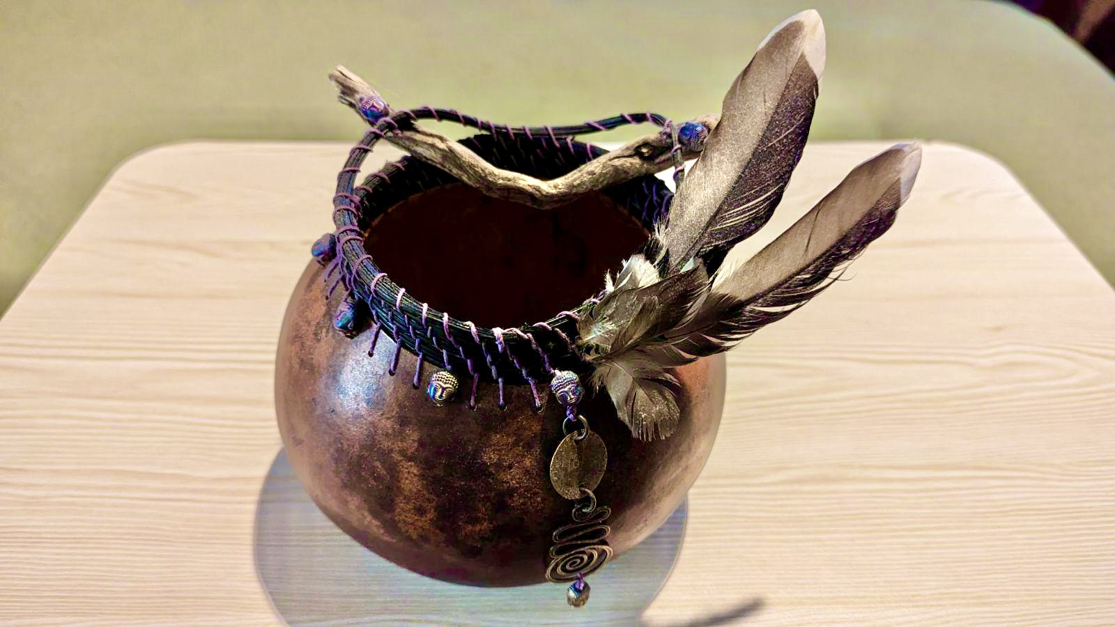 Espresso with Buddha head beads